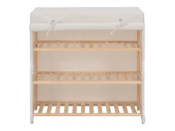 Zapatero con tapa Blanco 79x40x80 cm Tela