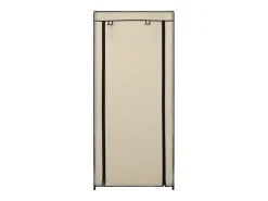 Zapatero con tapa Crema 58x28x106 cm Tela