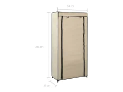 Zapatero con tapa Crema 58x28x106 cm Tela