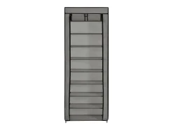 Zapatero con tapa Gris 57x29x162 cm Tela