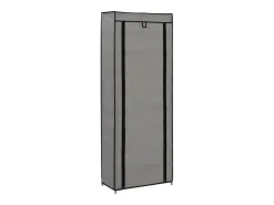 Zapatero con tapa Gris 57x29x162 cm Tela