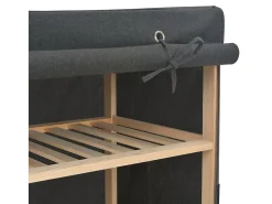 Zapatero con tapa Gris 79x40x80 cm Tela