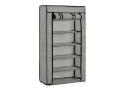 Zapatero con tapa Gris 58x28x106 cm Tela