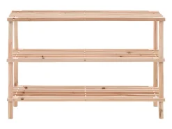Zapatero de 3 estantes de madera maciza de abeto