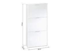 Zapatero de 3 puertas abatibles en blanco 60x113 cm Remi Blanco
