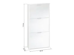 Zapatero de 3 puertas abatibles en blanco 60x113 cm Remi Blanco