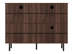 Zapatero de cuatro puertas, almacenamiento para juguetes de mascotas, color nogal
