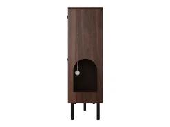 Zapatero de cuatro puertas, almacenamiento para juguetes de mascotas, color nogal