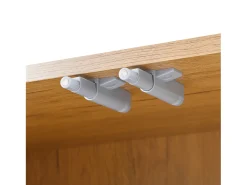 Zapatero de entrada con estantes regulables, 3 puertas y 1 cajón, patas de madera - blanco y natural