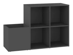 Zapatero de entrada gris 105x35,5x70 cm madera contrachapada