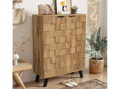 Zapatero de madera, 5 niveles, estantes regulables Mueble pasillo 80,5 x 35 x 109,5 cm