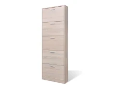 Zapatero de madera con 5 compartimentos Aspecto roble
