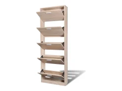 Zapatero de madera con 5 compartimentos Aspecto roble