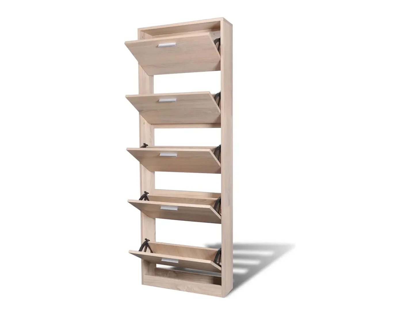 Zapatero de madera con 5 compartimentos Aspecto roble