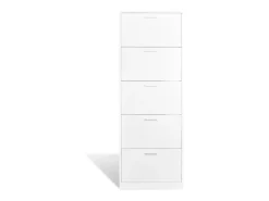 Zapatero de madera con 5 compartimentos Blanco