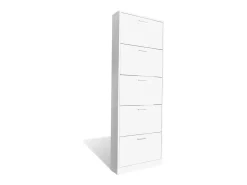 Zapatero de madera con 5 compartimentos Blanco