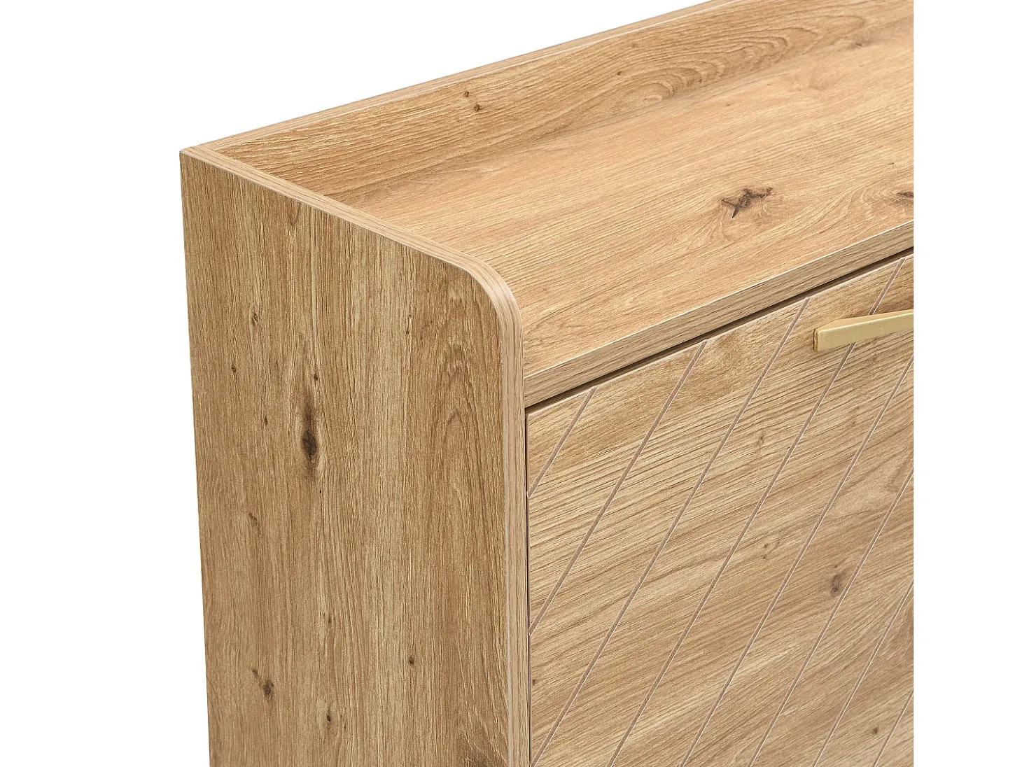 Zapatero de madera con 4 puertas, MDF, (108,5x24x100 cm)