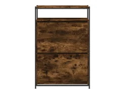 Zapatero de madera contrachapada roble ahumado 75x34x112 cm ES670107