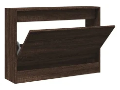 Zapatero de madera de ingeniería marrón roble 80x21x57 cm ES383592
