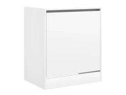 Zapatero de madera de ingeniería blanco 60x42x69 cm ES733059