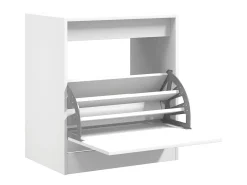 Zapatero de madera de ingeniería blanco 60x42x69 cm ES733059