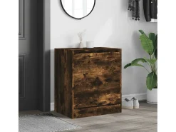 Zapatero de madera de ingeniería roble ahumado 60x42x69 cm ES106869