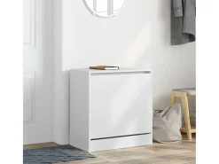 Zapatero de madera de ingeniería blanco 60x34x63,5 cm ES934162