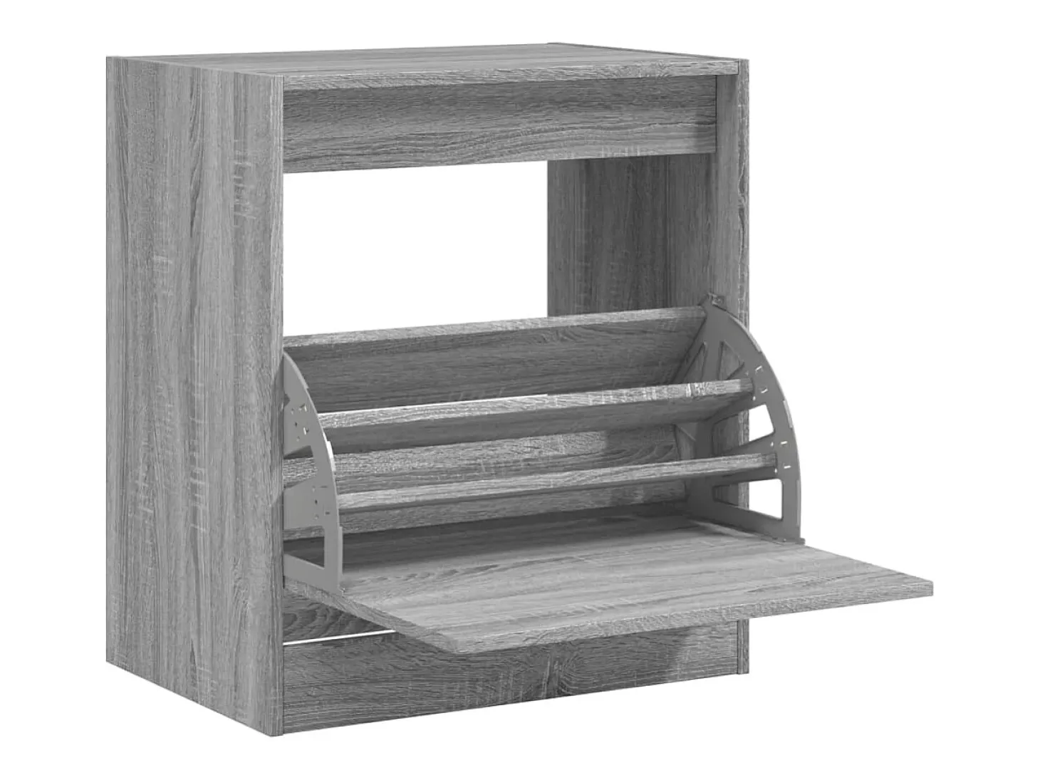 Zapatero de madera de ingeniería gris Sonoma 60x42x69 cm ES743477