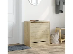 Zapatero de madera de ingeniería roble Sonoma 60x34x63,5 cm ES741719