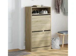 Zapatero de madera de ingeniería roble Sonoma 60x34x116 cm ES124697