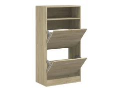 Zapatero de madera de ingeniería roble Sonoma 60x34x116 cm ES124697