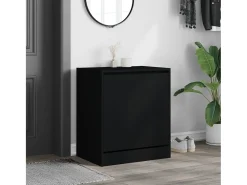 Zapatero de madera de ingeniería negro 60x42x69 cm ES661135
