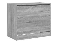 Zapatero de madera de ingeniería gris Sonoma 80x42x69 cm ES553558