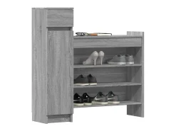 Zapatero de madera de ingeniería gris Sonoma