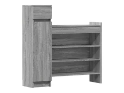 Zapatero de madera de ingeniería gris Sonoma