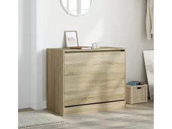 Zapatero de madera de ingeniería roble Sonoma 80x42x69 cm ES307956