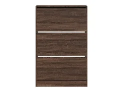Zapatero de madera de ingeniería marrón roble 80x21x125,5 cm ES974798