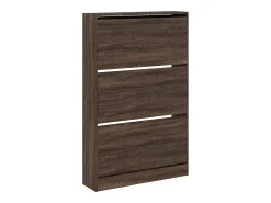 Zapatero de madera de ingeniería marrón roble 80x21x125,5 cm ES974798
