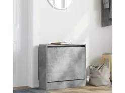 Zapatero de madera de ingeniería gris hormigón 60x21x57 cm ES852534