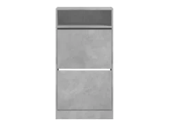 Zapatero de madera de ingeniería gris hormigón 60x34x116 cm ES269864