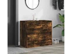 Zapatero de madera de ingeniería roble ahumado 80x42x69 cm ES497019