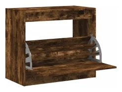 Zapatero de madera de ingeniería roble ahumado 80x42x69 cm ES497019