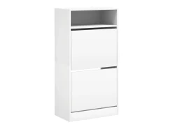 Zapatero de madera de ingeniería blanco 60x34x116 cm ES122296