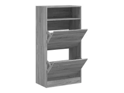 Zapatero de madera de ingeniería gris Sonoma 60x34x116 cm ES836875