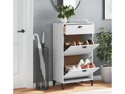 Zapatero de madera de ingeniería blanca VIKEN