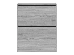 Zapatero de madera de ingeniería gris Sonoma 80x34x96,5 cm ES144874