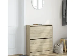 Zapatero de madera de ingeniería roble Sonoma 80x21x87,5 cm ES585474