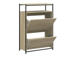Zapatero de madera de ingeniería roble Sonoma 75x34x112 cm ES137083