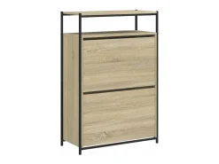 Zapatero de madera de ingeniería roble Sonoma 75x34x112 cm ES137083