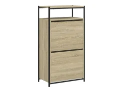 Zapatero de madera de ingeniería roble Sonoma 60x34x112 cm ES989260